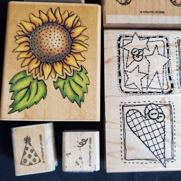 Stampin’ Up! Retired Rubber Stamps Lot of 9 – Bears, Sunflower, Christmas, Seaso - Picture 2 of 5